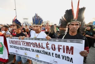 Indígenas marchan en Brasilia exigiendo acción rápida de Lula