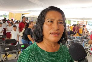 Abelina López evita hablar sobre la violencia en Acapulco