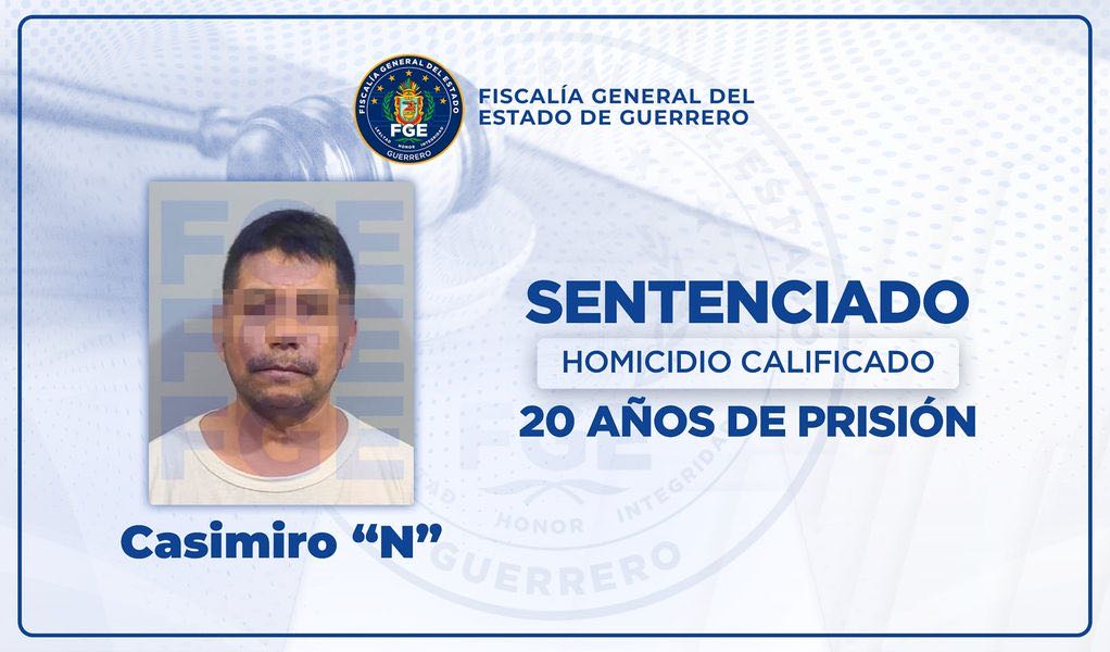 Sentencian a 20 años de prisión a Casimiro N por homicidio