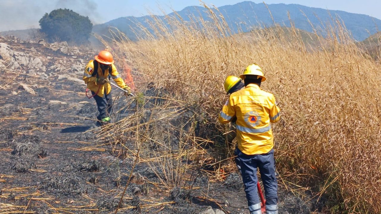 Evelyn Salgado supervisa labores para sofocar incendio