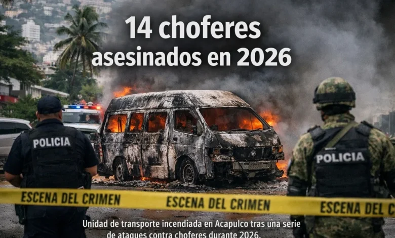 Choferes y transporte público en Acapulco afectados por la violencia.