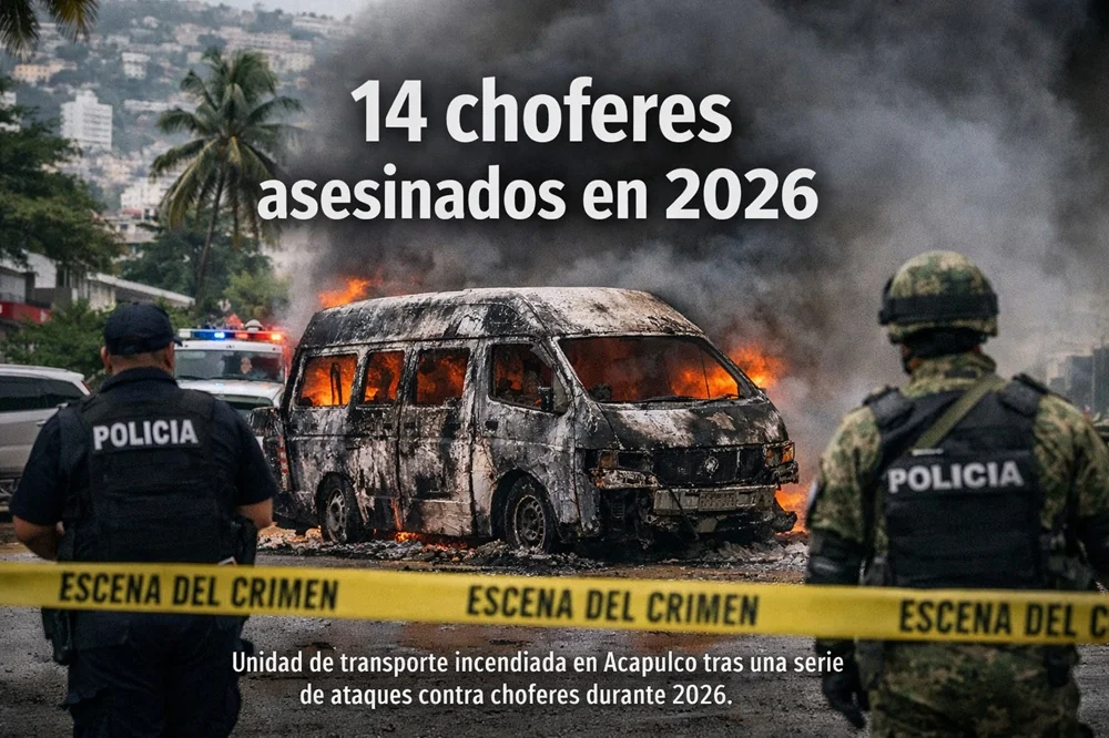 Choferes y transporte público en Acapulco afectados por la violencia.