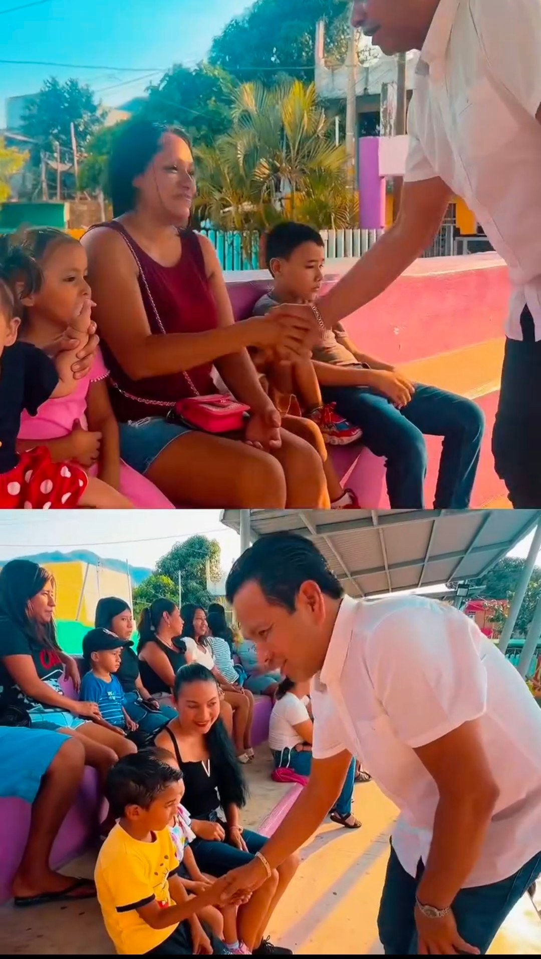 Carlos Granda Castro durante un evento del Día del Niño con familias y menores en Acapulco