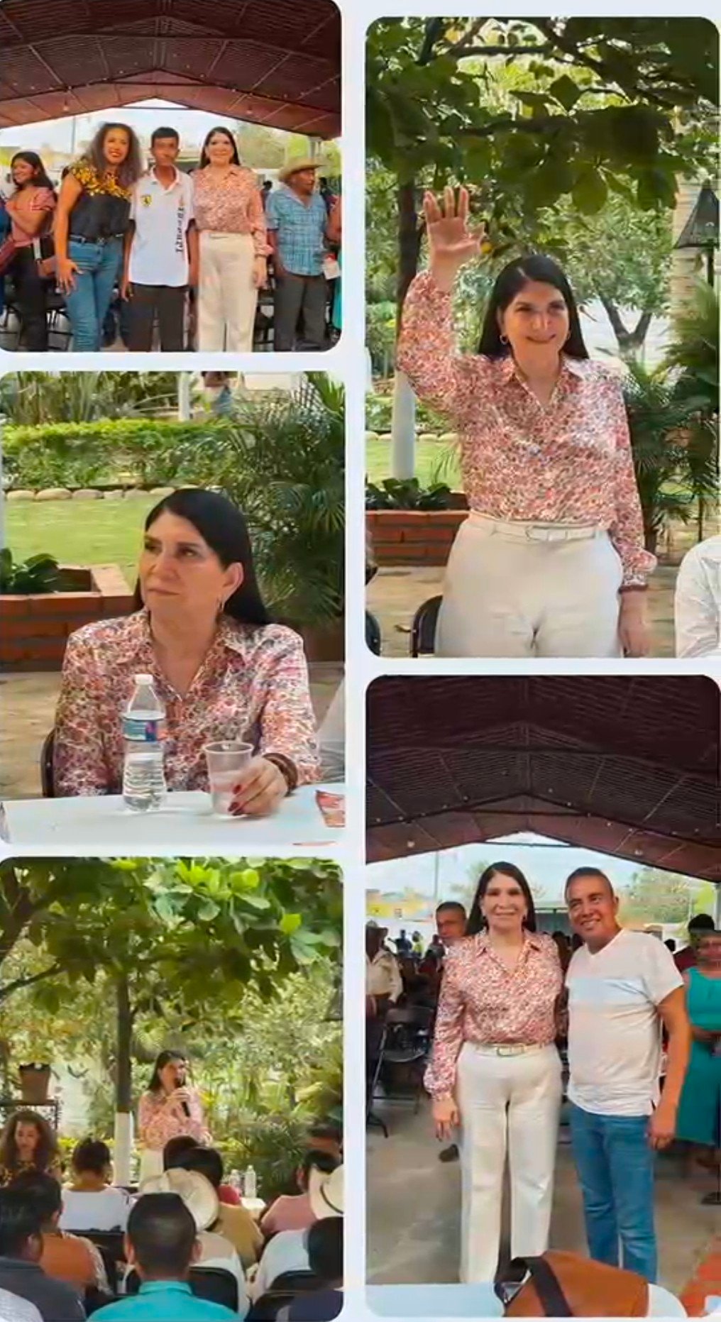 La diputada Guadalupe Eguiluz Bautista durante una reunión con habitantes de San Luis Acatlán en Costa Chica de Guerrero.