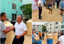 Fermín Alvarado entrega tinacos a familias de la Unidad Habitacional Alta Progreso en Acapulco