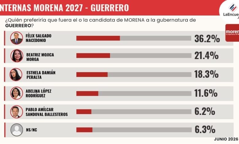 Félix Salgado lidera encuesta de Morena