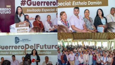Esthela Damián durante la presentación del proyecto Guerrero del Futuro en el Tecnológico de Acapulco