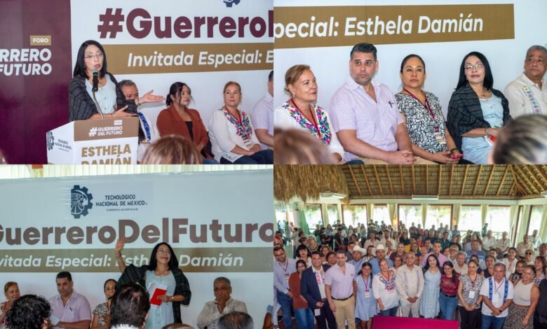 Esthela Damián durante la presentación del proyecto Guerrero del Futuro en el Tecnológico de Acapulco