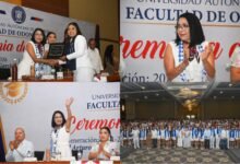 Esthela Damián Peralta durante ceremonia de graduación de la Facultad de Odontología de la UAGro en Acapulco