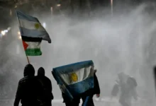 Protesta contra la ley de propiedad privada en Argentina