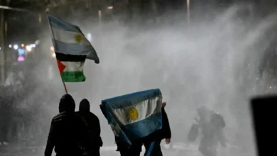 Protesta contra la ley de propiedad privada en Argentina