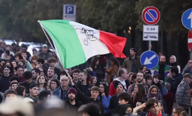 Protestas en Italia miles marchan bajo fuerte seguridad